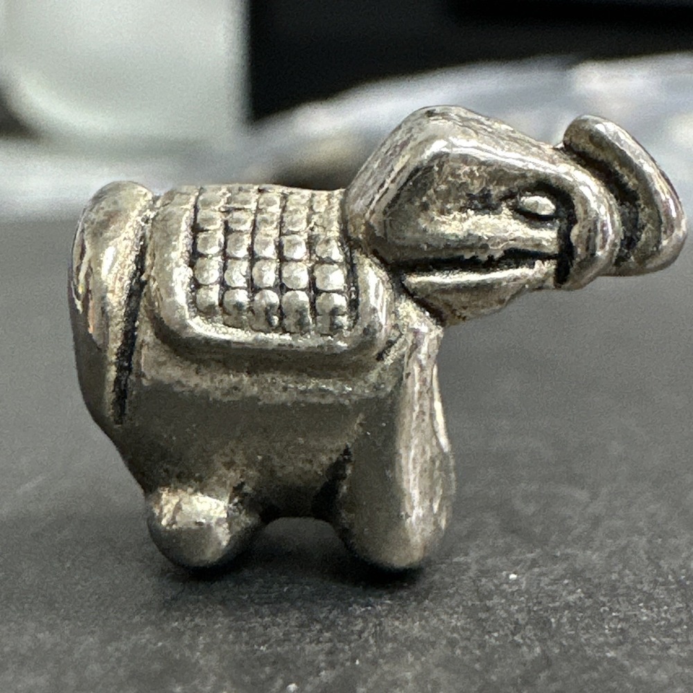 Sterling Silver Elephant Charm Pendant Custom Retro Slide Jewelry 925 #17